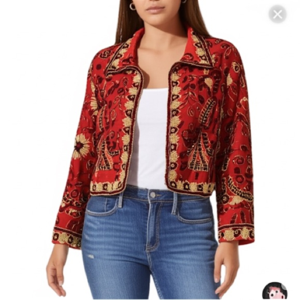 Embroidered Red Jacket